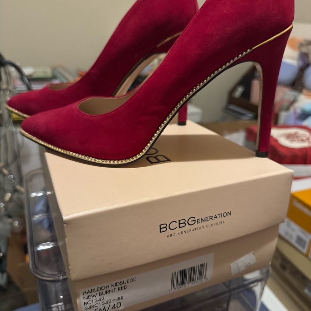 BCBGeneration Bold Red Suede Heels